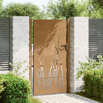 Gartentor 105x205 cm Cortenstahl Gras-Design