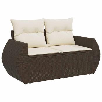 ARDEBO.de - 7-tlg. Garten-Sofagarnitur mit Kissen Braun Poly Rattan