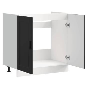 Spülenunterschrank Porto Schwarz 80x46x81,5 cm Holzwerkstoff