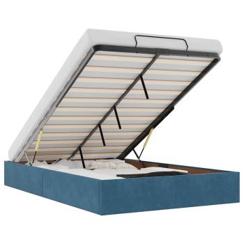 Ottoman-Bett ohne Matratze Dunkelblau 120x190 cm Samt