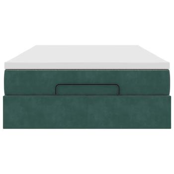 Ottoman-Bett mit Matratze Dunkelgrün 120x190 cm Samt