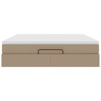 Ottoman-Bett mit Matratze Cappuccino-Braun 160x200cm Kunstleder