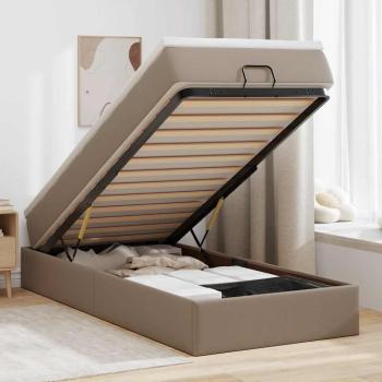 ARDEBO.de - Ottoman-Bett mit Matratze Cappuccino-Braun 100x200cm Kunstleder