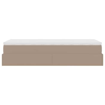 Ottoman-Bett mit Matratze Cappuccino-Braun 100x200cm Kunstleder