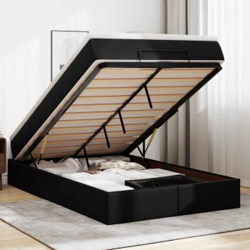 ARDEBO.de - Ottoman-Bett mit Matratze Schwarz 120x200 cm Kunstleder