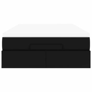 Ottoman-Bett mit Matratze Schwarz 120x200 cm Kunstleder