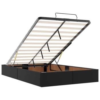 Ottoman-Bett mit Matratze Schwarz 120x200 cm Kunstleder