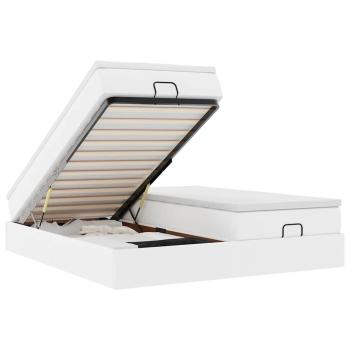 Ottoman-Bett mit Matratzen Weiß 200x200 cm Kunstleder