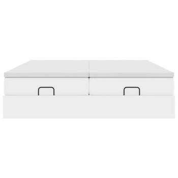 Ottoman-Bett mit Matratzen Weiß 200x200 cm Kunstleder