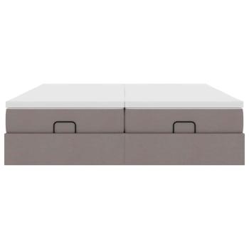 Ottoman-Bett mit Matratzen Taupe 180x200 cm Stoff