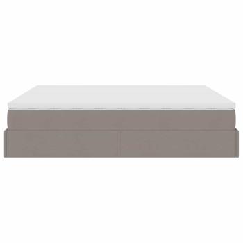 Ottoman-Bett mit Matratzen Taupe 180x200 cm Stoff
