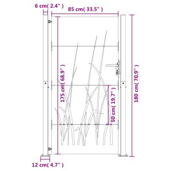 Gartentor 105x180 cm Cortenstahl Gras-Design