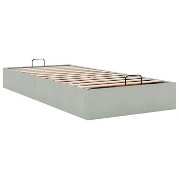 ARDEBO.de - Ottoman-Bett ohne Matratze Hellgrau 80x200 cm Samt