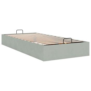 Ottoman-Bett ohne Matratze Hellgrau 80x200 cm Samt