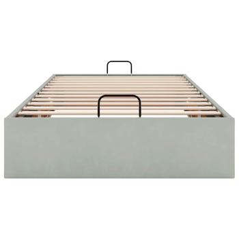 Ottoman-Bett ohne Matratze Hellgrau 90x190 cm Samt