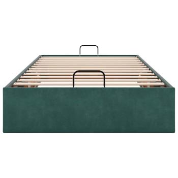 Ottoman-Bett ohne Matratze Dunkelgrün 100x200 cm Samt