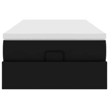 Ottoman-Bett mit Matratze Schwarz 90x190 cm Kunstleder