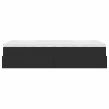 Ottoman-Bett mit Matratze Schwarz 90x190 cm Kunstleder