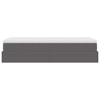 Ottoman-Bett mit Matratze Grau 100x200 cm Kunstleder