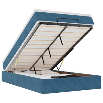 Ottoman-Bett mit Matratze Dunkelblau 120x190 cm Samt