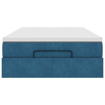 Ottoman-Bett mit Matratze Dunkelblau 120x190 cm Samt