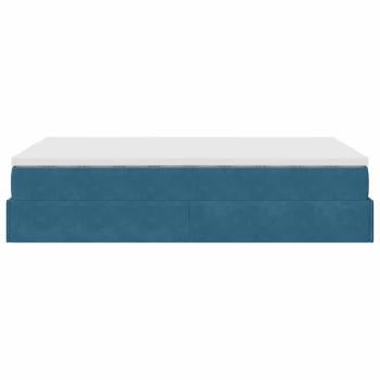 Ottoman-Bett mit Matratze Dunkelblau 120x190 cm Samt