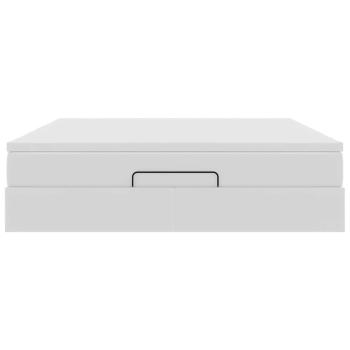 Ottoman-Bett mit Matratze Weiß 160x200 cm Kunstleder