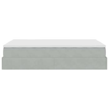 Ottoman-Bett mit Matratze Hellgrau 120x200 cm Samt