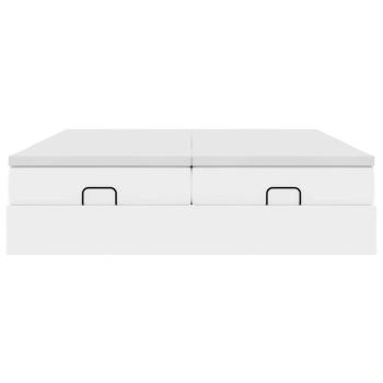 Ottoman-Bett mit Matratzen Weiß 180x200 cm Kunstleder