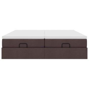 Ottoman-Bett mit Matratzen Dunkelbraun 180x200 cm Stoff