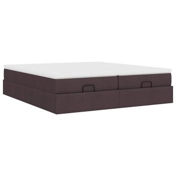 Ottoman-Bett mit Matratzen Dunkelbraun 180x200 cm Stoff