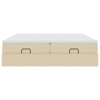 Ottoman-Bett mit Matratzen Creme 180x200 cm Stoff