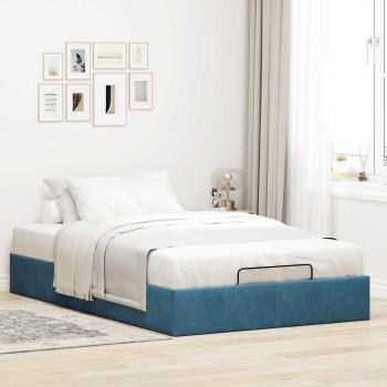 Ottoman-Bett ohne Matratze Dunkelblau 120x200 cm Samt