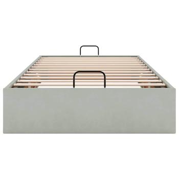 Ottoman-Bett ohne Matratze Hellgrau 100x200 cm Samt