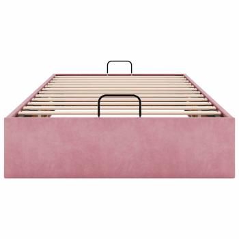 Ottoman-Bett ohne Matratze Rosa 100x200 cm Samt