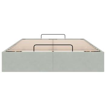 Ottoman-Bett ohne Matratze Hellgrau 120x200 cm Samt