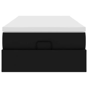 Ottoman-Bett mit Matratze Schwarz 100x200 cm Kunstleder