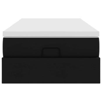 Ottoman-Bett mit Matratze Schwarz 90x200 cm Kunstleder