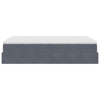 Ottoman-Bett mit Matratze Dunkelgrau 120x190 cm Samt