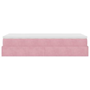 Ottoman-Bett mit Matratze Rosa 100x200 cm Samt