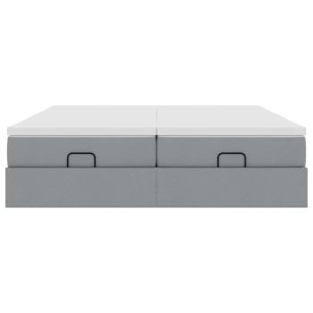 Ottoman-Bett mit Matratzen Hellgrau 180x200 cm Stoff