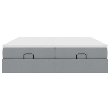 Ottoman-Bett mit Matratzen Hellgrau 160x200 cm Stoff