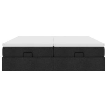 Ottoman-Bett mit Matratzen Schwarz 160x200 cm Stoff