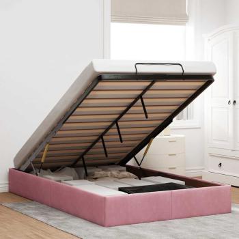 ARDEBO.de - Ottoman-Bett ohne Matratze Rosa 120x200 cm Samt
