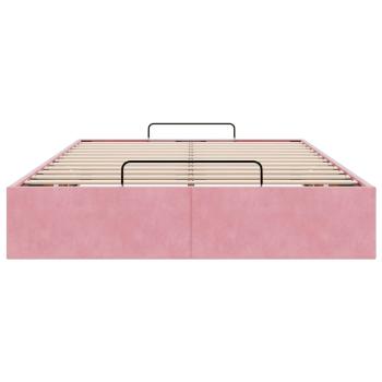 Ottoman-Bett ohne Matratze Rosa 120x200 cm Samt