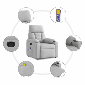 Massagesessel Wolkengrau Stoff