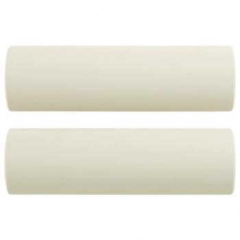 2-Sitzer-Sofa mit Zierkissen Creme 140 cm Samt