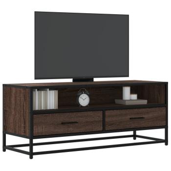 ARDEBO.de - TV-Schrank Eichen-Optik 100x34,5x40 cm Holzwerkstoff und Metall