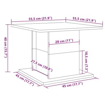 Couchtisch Artisan-Eiche 55,5x55,5x40 cm Holzwerkstoff
