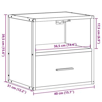Wand-Nachttisch Sonoma-Eiche 40x31x39,5 cm